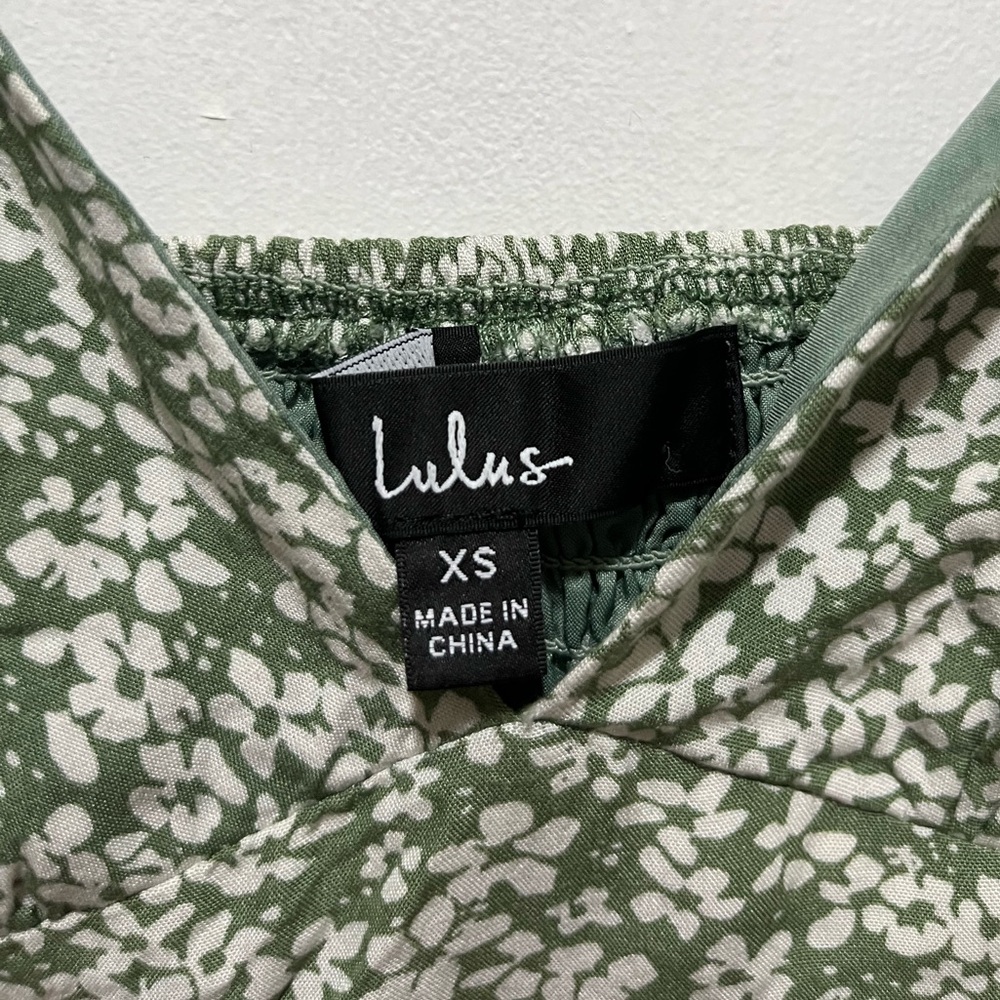 Lulus Summer Romance Sage Green Floral Print Two-piece Midi Dress - Size XS - Picture 5 of 8